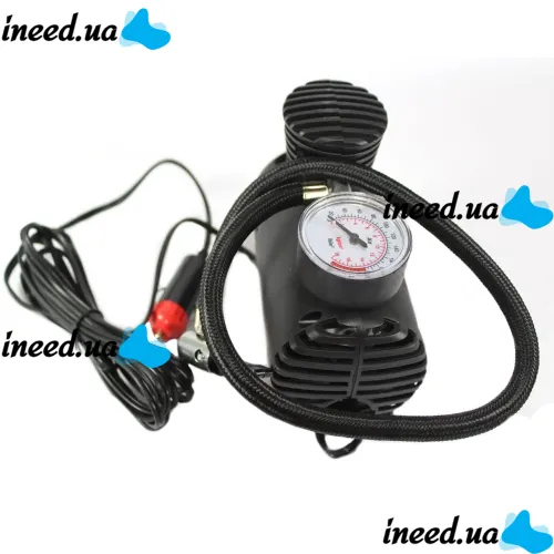 Электрический автомобильный компрессор 300 PSI 10-12Amp 25л Ji030 воздушный насос для автомобиля, Автокомпрессор для подкачки колес машины Черный
