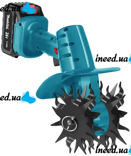 Аккумуляторный ручной мини культиватор Makita G6685 для рыхления и прополки огорода, беспроводной электрокультиватор с 2 аккумуляторами для сада