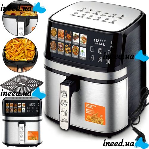 Аэрофритюрница мультипечь Bitek BT-5384 Air Fryer 12л 4600W безмаслянная фритюрница с LED дисплеем, таймером и регулировкой температуры 10 программ