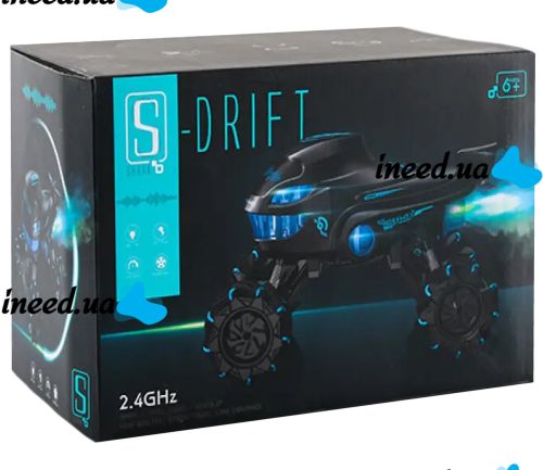 Игрушечная детская машинка автомобиль Акула S-Drift S883 с пультом ДУ, Гоночная машина 2,4 ГГц с подсветкой и паром на радиоуправлении для детей