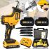 Cordless saber saw DeWalt DCS312NT 24V 2 batteries and 4 saw blades for cutting metal wood, Electric jig saw with a set of blades in a case