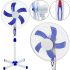 Напольный вентилятор Wimpex WX-1612 40 см stand fan 16" 100W с регулировкой высоты, Бесшумный вентилятор Вимпекс 100Вт на пол 3 скорости Белый