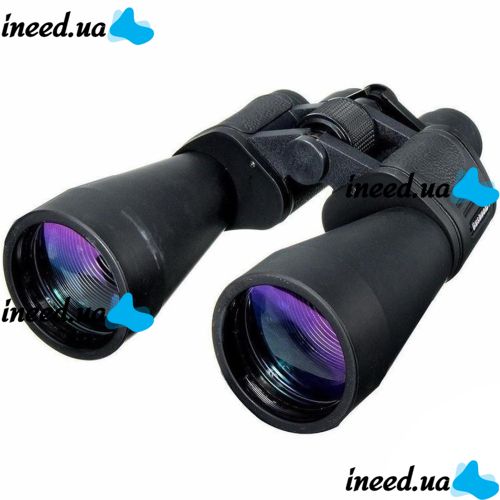 Оптический бинокль для наблюдения Binoculars Bushnell 20x50 Bak-4 для охоты, туризма, рыбалки, тактический Бушнель с призмами и чехлом Black