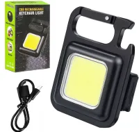  Карманный фонарик брелок Bailong SH-J031-SWS COB 240 LED с магнитом и карабином, Аккумуляторный водонепроницаемый мини фонарь на ключи с открывалкой