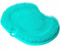 Silicone Shower Foot Scrubber Mat LY-379 Suction cup back and foot massage mat, Wall mounted non-slip shower brush Turquoise