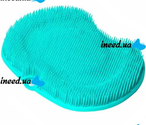 Silicone Shower Foot Scrubber Mat LY-379 Suction cup back and foot massage mat, Wall mounted non-slip shower brush Turquoise