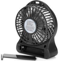 Настольный мини вентилятор Mini Fan XSFS-01 USB с аккумулятором 4.5W Black, портативный охладитель воздуха на подставке с Led фонариком Черный