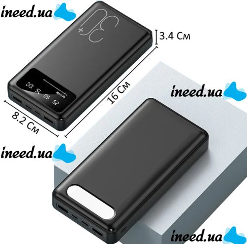 Зарядное устройство УМБ Power Bank 30000 mAh Martec Delicate 2xUSB с фонариком, Портативна батарея повербанк Внешний аккумулятор зарядка для телефона