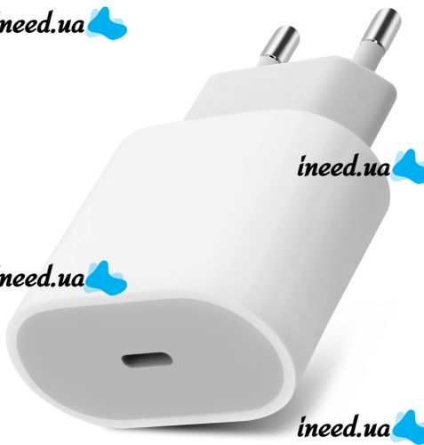 AC Charger Power Adapter Apple USB-C 20W PD Type-C, Power Adapter for iPhone, Charging Unit for iPhone on 1 Port 99254 White