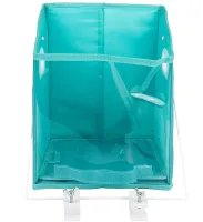 Складной органайзер корзина Closet Caddy Box с жестким поддоном для хранения вещей и постельного белья с креплением, Контейнер для одежды Синий
