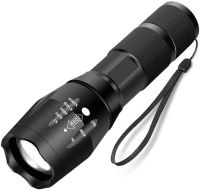 Bailong BL-1831-T6 Handheld Rechargeable Mini Flashlight up to 1000 meters, Battery Powered Pocket LED Tactical Flashlight with Zoom Function Black