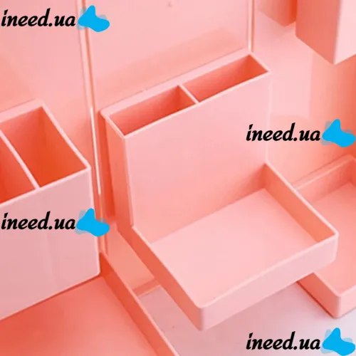 Настільний складаний органайзер Folding Storage Box FB - 1990 для канцелярського приладдя, підставка кейс для канцелярії і дрібниць на 6 відділень