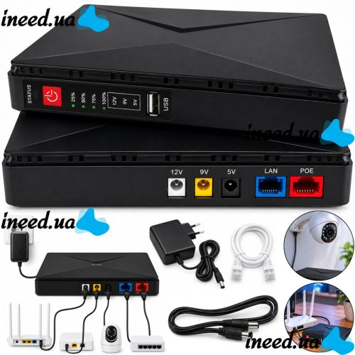 Источник бесперебойного питания UPS Andowl Q-UP900 для Wi-Fi роутера 5V 9V 12V Power Bank 8800mAh бесперебойник 18W для модема коммутаторов и камер