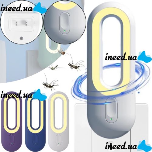 Ультразвуковая ловушка светильник ночник от комаров и мух MigMax Ultrasonic mosquito repellent light 2в1 в розетку, Лампа отпугиватель насекомых от сети