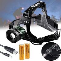 POLICE BL-2188B T6 50000W Headlamp with Zoom LED Waterproof Flashlight with Head Mount Battery Black