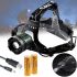POLICE BL-2188B T6 50000W Headlamp with Zoom LED Waterproof Flashlight with Head Mount Battery Black