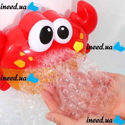 Краб детская игрушка для ванны Bubble Crab музыкальная игрушка-генератор пены на присосках с мыльными пузырями, забавный краб-пузырь на батарейках