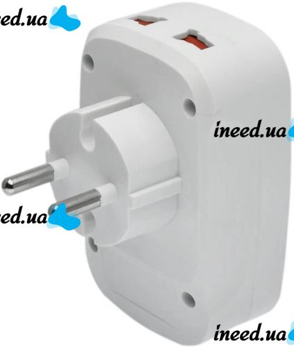 Network Tee Travel Adapter 823 Splitter Adapter for charging the phone SL-188 to 2 USB Network Charger with indicator in the socket
