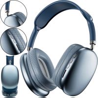 Накладные беспроводные наушники Bluetooth Macaron P9 Max с Aux, Полноразмерные блютуз стереонаушники со слотом карты памяти MicroSD, TF Card Синие