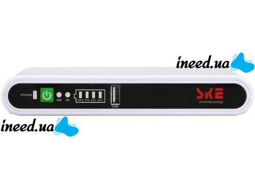 Источник бесперебойного питания ИБП UPS SKE POE-532E для WI-Fi роутера 5V 9V 12V Power Bank 8800 mAh бесперебойник 17W для POE 15V 24V модема Белый