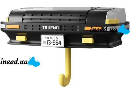 Настенный держатель органайзер для ключей в стиле Toyota Trueno AE86 с LED подсветкой фар, Настенная авто ключница с 1 крючком от батареек