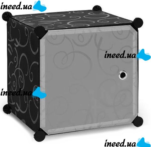 Folding wardrobe organizer for things Storage Cube Cabinet MP-39-61 110x110x35 cm plastic cabinet with 9 sections shelf for clothes and shoes Black