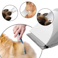 Беспроводная машинка для стрижки домашних животных 4 в 1 Pet Hair Cutter AND391 аккумуляторная для груминга собак и кошек с 4 съемными головками