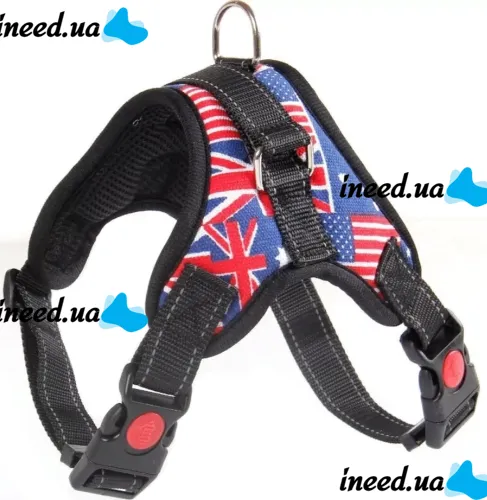 Нейлоновая шлейка жилет для выгула собак, щенков Dog Harness Set нагрудный регулируемый ремень для животных с грудным обхватом для домашних питомцев