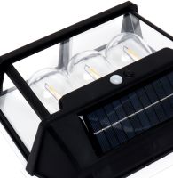Уличный настенный светильник COBA Solar Wall Lamp HW 999-3W аккумуляторный подвесной фонарь на солнечной батарее с датчиком движения 3 лампы 3 режима