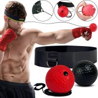 Боксерский мяч Boxing Reflex Ball Muay Thai на резинке для тренировки реакции, Повязка на голову с мячом для упражнений отработки ударов для бокса