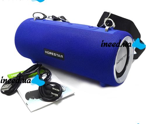 Беспроводная Bluetooth колонка Hopestar H39 10W портативная аккумуляторная блютуз акустика со светодиодной LED подсветкой FM-радио USB microSD AUX
