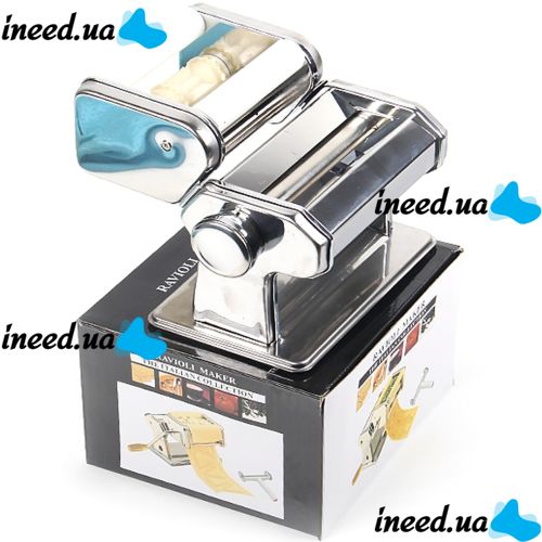 Настольная равиольница Ravioli Maker Rainberg RB-911 Ручная лапшерезка машинка с насадками для приготовления равиоли, лапши, пасты и для раскатки теста 20x21 см