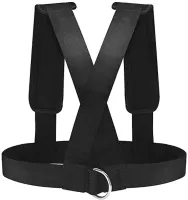 Спортивные ремни для силовых тренировок на тело Fitness Sled Harness жилет упряжка для ускорения с кольцами Фитнес ремень для занятия спортом Черный