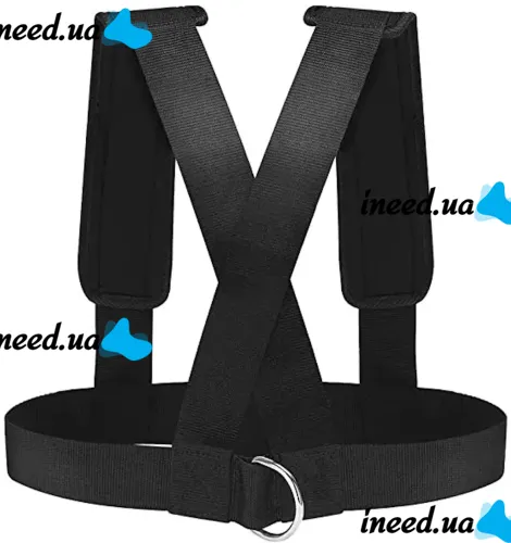 Спортивные ремни для силовых тренировок на тело Fitness Sled Harness жилет упряжка для ускорения с кольцами Фитнес ремень для занятия спортом Черный