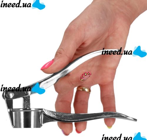 Ручной механический пресс чеснокодавка Garlic Press Springos KI0046 для измельчения чеснока из нержавеющей стали Измельчитель давилка чеснока орехов