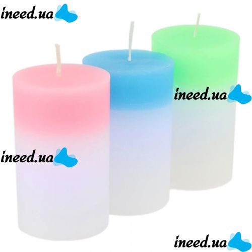 Декоративна воскова свічка хамелеон Candled Magic EL-2327 з RGB підсвічуванням 7 кольорів з справжнім вогнем, Магічна LED Свічка, яка змінює світло