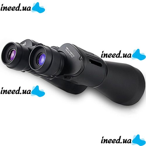 Оптический бинокль для наблюдения Binoculars Bushnell 20x50 Bak-4 для охоты, туризма, рыбалки, тактический Бушнель с призмами и чехлом Black