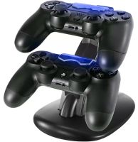Зарядная станция подставка UKC WG-01 для зарядки на 2 джойстика Playstation PS4 Slim/Pro Зарядное устройство для геймпадов джойстиков с подсветкой