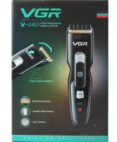 Аккумуляторная машинка для стрижки волос VGR V-040 профессиональный беспроводной мужской триммер для усов и бороды с LED-дисплеем и USB зарядкой V040