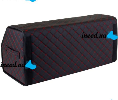 Folding organizer in the trunk EVAtech ECO MAG-740 L 65x30x30 cm folding bag eco leather valise with 3 compartments for storage in the car Black