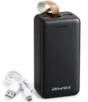 Портативное зарядное устройство Power Bank Awei J111B 50000 мАч 22.5W внешний аккумулятор повербанк с быстрой зарядкой для телефона IOS Android