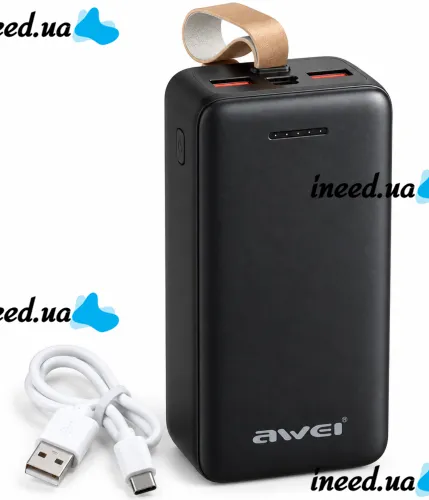 Портативное зарядное устройство Power Bank Awei J111B 50000 мАч 22.5W внешний аккумулятор повербанк с быстрой зарядкой для телефона IOS Android