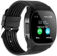 Наручные Смарт часы Smart Watch T8 Black c камерой, диктофоном и фитнес трекером, аккумуляторные умные Bluetooth часы с пульсометром Черные
