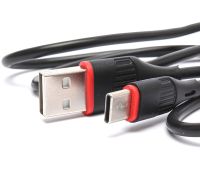 Кабель для зарядного устройства Borofone BX17 USB Type-C 3A 1м для зарядки и передачи данных телефона, зарядка шнур 100 см для смартфона Черная