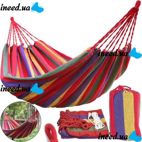 Suspended hammock 190x80 cm without slats Orange, single Mexican cotton fabric hammock without crossbars for lounging with cover, bag