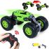 Stunt car shifter Dance Monster RQ-2028 Green on radio control, All-terrain vehicle transformer on the control panel, Green