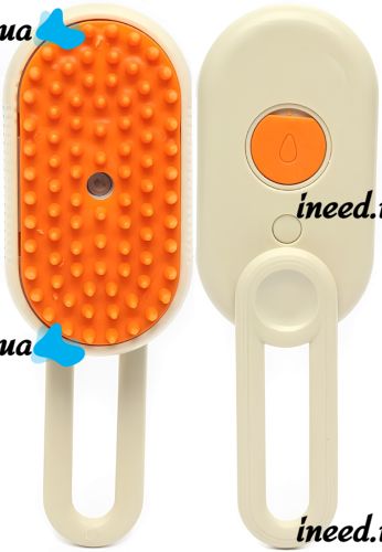 Паровая щетка для котов и собак Steamy Pet Brush E-W3317 электрическая расческа с распылителем пара для вычесывания шерсти животных USB XL-889