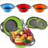 Складні силіконові кошики Kitchen Craft W-86 для овочів і фруктів, комплект з 2 штук, набір друшляків зі зливом для миття 24.5 см, 29 см