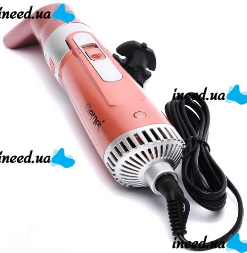 Мультистайлер для укладки Gemei GM-4831 7 в 1 фен щетка с насадками 2200W плойка щипцы Gemmy для сушки, завивки, выпрямления и объема волос Розовая