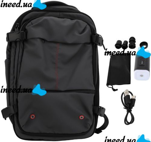 Airback Vacuum Backpack 8897 40 liter city shoulder bag with code lock, hand luggage with vacuum compartment and USB MAG-910 pump